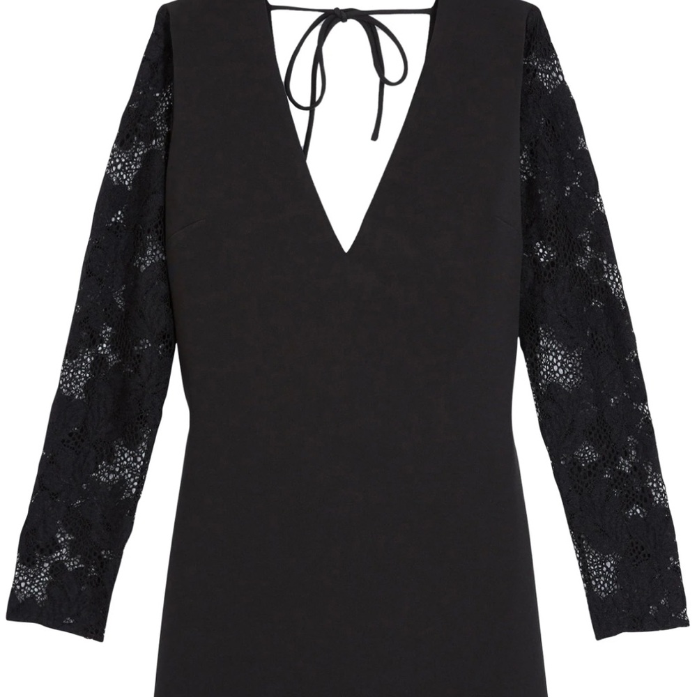 The Kooples Black Lace Sleeve Mini Dress